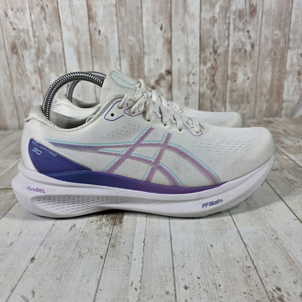 ASICS Gel-Kayano 30 Womens Running Shoes White Purple 1012B357 Size 9